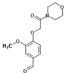 结构式 CAS# 31438-76-3, 3-甲氧基-4-[2-(4-吗啉基)-2-氧代乙氧基]苯甲醛