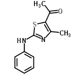结构式 CAS# 31609-42-4, 1-(2-苯胺基-4-甲基-1,3-噻唑-5-基)乙酮