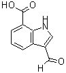 结构式 CAS# 317854-65-2, 3-甲酰基-1H-吲哚-7-羧酸