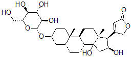 CAS 登录号：32077-87-5， 4-[(3S,5R,8R,9S,10S,13R,16S,17R)-14,16-二羟基-10,13-二甲基-3-[(2R,3R,4S,5S,6R)-3,4,5-三羟基-6-(羟基甲基)四氢吡喃-2-基]氧基-1,2,3,4,5,6,7,8,9,11,12,15,16,17-十四氢环戊烯并[a]菲-17-基]-5H-呋喃-2-酮