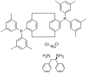 结构式 CAS# 325150-57-0, 二氯[(R)-(-)-4,12-二(二(3,5-二甲苯基)膦基)-[2,2]-二聚对二甲苯][(1S,2S)-(-)-1,2-二苯基乙二胺]钌