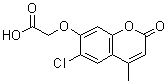 structure of CAS# 326102-48-1, [(6-Chloro-4-Methyl-2-Oxo-2H-Chromen-7-Yl)Oxy]Acetic Acid;(6-Chloro-4-methyl-2-oxo-2H-chromen-7-yloxy)-acetic acid;[(6-chloro-4-methyl-2-oxo-2H-chromen-7-yl)oxy]acetic acid;[(6-Chloro-4-methyl-2-oxo-2H-chromen-7-yl)oxy]-acetic acid