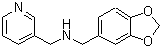 structure of CAS# 328261-31-0, 1-(1,3-Benzodioxol-5-Yl)-N-(3-Pyridinylmethyl)Methanamine;(1,3-benzodioxol-5-ylmethyl)(3-pyridinylmethyl)amine;(1,3-benzodioxol-5-ylmethyl)(pyridin-3-ylmethyl)amine;(2H-benzo<wbr>[3,4-d]1,<wbr>3-dioxola<wbr>n-5-ylmet<wbr>hyl)(3-py<wbr>ridylmeth<wbr>yl)amine