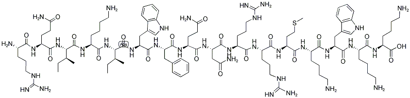 CAS#: 329306-46-9， L-Arginyl-L-glutaminyl-L-isoleucyl-L-lysyl-L-isoleucyl-L-tryptophyl-L-phenylalanyl-L-glutaminyl-L-asparaginyl-L-arginyl-L-arginyl-L-methionyl-L-lysyl-L-tryptophyl-L-lysyl-L-lysyl-L-leucyl-L-arginyl-L-lysyl-L-lysyl-L-lysyl-L-lysyl-L-lysyl-L-Histidine