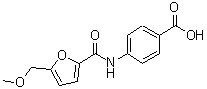 structure of CAS# 330638-42-1, 4-[(5-Methoxymethyl-Furan-2-Carbonyl)-Amino]-Benzoic Acid;4-[[[5-(Methoxymethyl)-2-Furyl]-Oxomethyl]Amino]Benzoate;4-[[5-(Methoxymethyl)Furan-2-Yl]Carbonylamino]Benzoate;Zinc00220310