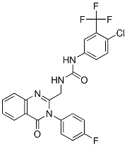 structure of CAS# 330796-24-2, N-[4-Chloro-3-(Trifluoromethyl)Phenyl]-N'-[[3-(4-Fluorophenyl)-3,4-Dihydro-4-Oxo-2-Quinazolinyl]Methyl]Urea