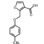 结构式 CAS# 331670-04-3, 2-[(4-甲基苯氧基)甲基]-3-糠酸