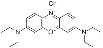 structure of CAS# 33203-82-6, Basic Blue 3;(7-Diethylaminophenoxazin-3-Ylidene)-Diethyl-Ammonium Chloride;(7-Diethylamino-3-Phenoxazinylidene)-Diethylammonium Chloride;(7-Diethylaminophenoxazin-3-Ylidene)-Diethyl-Azanium Chloride