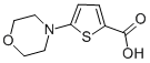 structure of CAS# 332345-27-4, 5-Morpholinothiophene-2-Carboxylic Acid;2-Carboxy-5-(Morpholin-4-Yl)Thiophene, 4-(5-Carboxythien-2-Yl)Morpholine;5-Morpholin-4-Ylthiophene-2-Carboxylic Acid 97%;5-MORPHOLIN-4-YLTHIOPHENE-2-CARBOXYLIC ACID