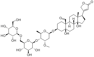结构式 CAS# 33279-57-1, 毒毛旋花甙元 3-二葡糖基加拿大麻糖