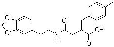 结构式 CAS# 332849-40-8, 4-{[2-(1,3-苯并二氧戊环-5-基)乙基]氨基}-2-(4-甲基苄基)-4-氧代丁酸