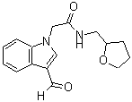 structure of CAS# 333750-65-5, 2-(3-Formyl-Indol-1-Yl)-N-(Tetrahydro-Furan-2-Ylmethyl)-Acetamide;2-(3-Formylindol-1-Yl)-N-[[(2R)-Tetrahydrofuran-2-Yl]Methyl]Acetamide;2-(3-Formyl-1-Indolyl)-N-[[(2R)-2-Tetrahydrofuranyl]Methyl]Acetamide;2-(3-Methanoylindol-1-Yl)-N-[[(2R)-Oxolan-2-Yl]Methyl]Ethanamide
