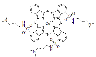 CAS#: 33481-16-2， [N,N',N''-Tris[3-(dimethylamino)propyl]-29H,31H-phthalocyanine-C,C,C-trisulfonamidato(2-)-N29,N30,N31,N32]-Copper