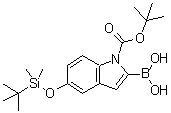 结构式 CAS# 335649-61-1, [1-(叔丁氧羰基)-5-[(叔丁基二甲基硅烷基)氧基]-1H-吲哚-2-基]硼酸