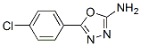 structure of CAS# 33621-61-3, 2-Amino-5-(4-chlorophenyl)-1,3,4-oxadiazole;[5-(4-Chlorophenyl)-1,3,4-Oxadiazol-2-Yl]Amine;1,3,4-Oxadiazole, 2-Amino-5-(4-Chlorophenyl)-;Nsc614450