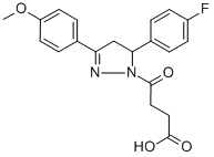 structure of CAS# 337482-93-6, 4-[5-(4-Fluoro-phenyl)-3-(4-methoxy-phenyl)-4,5-dihydro-pyrazol-1-yl]-4-oxo-butyric acid