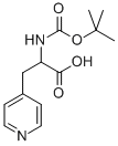 structure of CAS# 33814-94-7, alpha-[[(1,1-Dimethylethoxy)Carbonyl]Amino]-4-Pyridinepropanoic acid;2-{[(Tert-Butoxy)Carbonyl]Amino}-3-(Pyridin-4-Yl)-Propanoic Acid