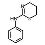 structure of CAS# 3420-40-4, (2E)-N-Phenyl-1,3-Thiazinan-2-Imine;(5,6-Dihydro-4H-[1,3]thiazin-2-yl)-phenyl-amine;2-Phenylamino-5,6(4H)dihydro-1,3-thiazine;4,5-dihydro-6H-1,3-thiazin-2-ylphenylamine