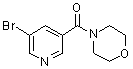structure of CAS# 342013-81-4, (5-Bromopyridin-3-Yl)-Morpholin-4-Yl-Methanone;Methanone, (5-Bromo-3-Pyridinyl)-4-Morpholinyl-;(5-BROMOPYRIDIN-3-YL)-MORPHOLIN-4-YL-METHANONE;4-[(5-Bromopyridin-3-Yl)Carbonyl]Morpholine