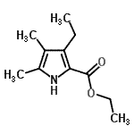 结构式 CAS# 34549-93-4, 乙基3-乙基-4,5-二甲基-1H-吡咯-2-羧酸酯