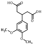 结构式 CAS# 34811-27-3, 3-(3,4-二甲氧基苯基)戊烷二酸