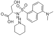 结构式 CAS# 35021-12-6, 丹磺酰-L-丝氨酸哌啶鎓盐