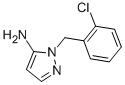 structure of CAS# 3524-28-5, 1-[(2-Chlorophenyl)Methyl]-1H-Pyrazol-5-Amine;2-[(2-Chlorophenyl)Methyl]-3-Pyrazolamine;[2-(2-Chlorobenzyl)Pyrazol-3-Yl]Amine;T5342289