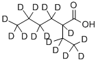 structure of CAS# 352431-38-0, 2-Ethylhexanoic-D15 Acid