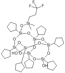 structure of CAS# 352538-85-3, [[Dimethyl(trifluoromethyl)ethyl]silyloxy]heptacyclopentyltricycloheptasiloxanediol