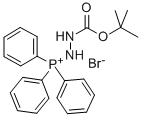 structure of CAS# 356534-53-7, 1-(Tert-Butyloxycarbonyl)-2-Triphenylphosphoniumhydrazine Bromide;1-(TERT-BUTYLOXYCARBONYL)-2-TRIPHENYLPHOSPHONIUM-HYDRAZINE BROMIDE;1-(T-BUTYLOXYCARBONYL)-2-TRIPHENYLPHOSPHONIUMHYDRAZINE BROMIDE;1-BOC-2-TRIPHENYLPHOSPHONIUM-HYDRAZINE BROMIDE