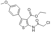 structure of CAS# 356568-71-3, 2-[(2-Chloroacetyl)Amino]-4-(4-Methoxyphenyl)-3-Thiophenecarboxylic Acid Ethyl Ester;3-THIOPHENECARBOXYLIC ACID, 2-[(2-CHLOROACETYL)AMINO]-4-(4-METHOXYPHENYL)-, ETHYL ESTER;2-(2-CHLORO-ACETYLAMINO)-4-(4-METHOXY-PHENYL)-THIOPHENE-3-CARBOXYLIC ACID ETHYL ESTER;ETHYL 2-[(2-CHLOROACETYL)AMINO]-4-(4-METHOXYPHENYL)-3-THIOPHENECARBOXYLATE