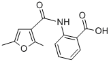 structure of CAS# 357420-38-3, 2-[(2,5-Dimethyl-Furan-3-Carbonyl)-Amino]-Benzoic Acid;2-[[(2,5-Dimethyl-3-Furyl)-Oxomethyl]Amino]Benzoate;2-[(2,5-Dimethylfuran-3-Yl)Carbonylamino]Benzoate;Zinc00341738