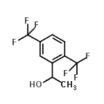 structure of CAS# 364-47-6, 1-[2,5-Bis(Trifluoromethyl)Phenyl]Ethanol;1-[2,5-Bis(trifluoromethyl)phenyl]ethan-1-ol;1-[2,5-Bis(trifluoromethyl)phenyl]ethan-1-ol?;MFCD10686545