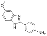 structure of CAS# 366012-74-0, 4-(5-Methoxy-1 H-Benzoimidazol-2-Yl)-Phenylamine;[4-(6-Methoxy-1H-Benzimidazol-2-Yl)Phenyl]Amine;Mls000121515;Smr000118955