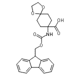 structure of CAS# 369403-24-7, 8-{[(9H-Fluoren-9-Ylmethoxy)Carbonyl]Amino}-1,4-Dioxaspiro[4.5]Decane-8-Carboxylic Acid;1,4-Dioxa<wbr>spiro[4.5<wbr>]decane-8<wbr>-carboxyl<wbr>icacid,8-<wbr>[[(9H-flu<wbr>oren-9-yl<wbr>methoxy)c<wbr>arbonyl]a<wbr>mino];8-(Fmoc-amino)-1,4-dioxaspiro[4.5]decane-8-carboxylic Acid;8-[(fluor<wbr>en-9-ylme<wbr>thoxy)car<wbr>bonylamin<wbr>o]-1,4-di<wbr>oxaspiro[<wbr>4.5]decan<wbr>e-8-carbo<wbr>xylic cid