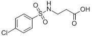 结构式 CAS# 36974-65-9, 3-{[(4-氯苯基)磺酰基]氨基}丙酸