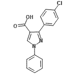 结构式 CAS# 372107-14-7, 3-(4-氯苯基)-1-苯基-1H-吡唑-4-羧酸