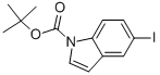 structure of CAS# 374818-66-3, tert-Butyl 5-iodo-1H-indole-1-carboxylate;Tert-Butyl 5-Iodo-1H-Indole-1-Carboxylate, 1-(Tert-Butoxycarbonyl)-5-Iodo-1H-Indole;1H-Indole-1-Carboxylic Acid, 5-Iodo-, 1,1-Dimethylethyl Ester;Tert-Butyl 5-Iodo-1H-Indole-1-Carboxylate