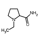 structure of CAS# 381670-32-2, 1-Ethylprolinamide;(R)-(+)-1-Ethyl-2-pyrrolidinecarboxamide;(R)-1-Ethyl-2-pyrrolidinecarboxamide;(S)-(-)-1-Ethyl-2-pyrrolidinecarboxamide