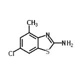 structure of CAS# 38338-21-5, 6-Chloro-4-Methyl-1,3-Benzothiazol-2-Amine;2-Amino-6-chloro-4-methylbenzothiazole;2-Benzothiazolamine,6-chloro-4-methyl-(9CI);6-Chloro-4-methyl-2-benzothiazolamine