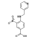 structure of CAS# 384855-46-3, 3-Nitro-4-[(3-Pyridinylmethyl)Amino]Benzoic Acid;3-nitro-4-((pyridin-3-ylmethyl)amino)benzoic acid;3-Nitro-4-[(3-pyridinylmethyl)amino]benzoic acid;3-nitro-4-[(3-pyridylmethyl)amino]benzoic acid