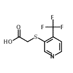 structure of CAS# 387350-44-9, {[4-(Trifluoromethyl)-3-Pyridinyl]Sulfanyl}Acetic Acid;{[4-(Trifluoromethyl)pyridin-3-yl]thio}acetic acid;{[4-(TRIFLUOROMETHYL)PYRIDIN-3-YL]THIO}ACETICACID;2-((4-(trifluoromethyl)pyridin-3-yl)thio)acetic acid