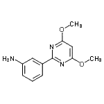 structure of CAS# 387350-84-7, 3-(4,6-Dimethoxy-2-Pyrimidinyl)Aniline;2-(3-Aminophenyl)-4,6-dimethoxy-1,3-diazine;2-(3-Aminophenyl)-4,6-dimethoxypyrimidine;2-(3-Amin<wbr>ophenyl)-<wbr>4,6-dimet<wbr>hoxypyrim<wbr>idine, 2-<wbr>(3-Aminop<wbr>henyl)-4,<wbr>6-dimetho<wbr>xy-1,3-di<wbr>azine