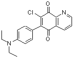 structure of CAS# 389614-94-2, 7-Chloro-6-[4-(Diethylamino)Phenyl]-5,8-Quinolinedione;