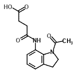 structure of CAS# 394654-07-0, 4-[(1-Acetyl-2,3-Dihydro-1H-Indol-7-Yl)Amino]-4-Oxobutanoic Acid;3-[[(1-Ac<wbr>etyl-2,3-<wbr>dihydro-(<wbr>1H)-indol<wbr>-7-yl)ami<wbr>no]carbon<wbr>yl]propan<wbr>oic acid;4-((1-acetylindolin-7-yl)amino)-4-oxobutanoic acid;4-[(1-Acetyl-2,3-dihydro-1H-indol-7-yl)amino]-4-