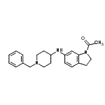 structure of CAS# 396682-63-6, 1-{6-[(1-Benzyl-4-Piperidinyl)Amino]-2,3-Dihydro-1H-Indol-1-Yl}Ethanone;1-(6-((1-benzylpiperidin-4-yl)amino)indolin-1-yl)ethanone;1-{6-[(1-<wbr>Benzylpip<wbr>eridin-4-<wbr>yl)amino]<wbr>-2,3-dihy<wbr>dro-1H-in<wbr>dol-1-yl}<wbr>ethan-1-o<wbr>ne, 1-Ace<wbr>tyl-6-[(1<wbr>-benzylpi<wbr>peridin-4<wbr>-yl)amino<wbr>]indoline;1-{6-[(1-Benzylpiperidin-4-yl)amino]indolin-1-yl}ethan-1-one