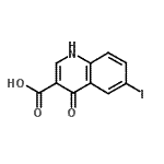 结构式 CAS# 40107-06-0, 4-羟基-6-碘-3-喹啉羧酸