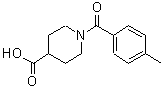 structure of CAS# 401581-34-8, 1-(4-Methylbenzoyl)-4-Piperidinecarboxylic Acid;1-(4-methylbenzoyl)-4-piperidinecarboxylic acid;1-(4-Methyl-benzoyl)-piperidine-4-carboxylic acid;1-[(4-methylphenyl)carbonyl]piperidine-4-carboxylic acid