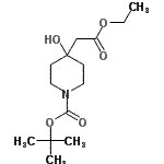 structure of CAS# 401811-97-0, 2-Methyl-2-Propanyl 4-(2-Ethoxy-2-Oxoethyl)-4-Hydroxy-1-Piperidinecarboxylate;tert-Buty<wbr>l 4-(2-et<wbr>hoxy-2-ox<wbr>oethyl)-4<wbr>-hydroxyp<wbr>iperidine<wbr>-1-carbox<wbr>ylate;tert-Buty<wbr>l4-[(etho<wbr>xycarbony<wbr>l)methyl]<wbr>-4-hydrox<wbr>ypiperidi<wbr>ne-1-carb<wbr>oxylate