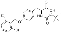 structure of CAS# 40298-71-3, Boc-Tyr(2,6-Di-Cl-Bzl)-OH;2-(Tert-Butoxycarbonylamino)-3-[4-[(2,6-Dichlorophenyl)Methoxy]Phenyl]Propanoic Acid;2-[(Tert-Butoxy-Oxomethyl)Amino]-3-[4-[(2,6-Dichlorophenyl)Methoxy]Phenyl]Propanoic Acid;2-(Tert-Butoxycarbonylamino)-3-[4-(2,6-Dichlorobenzyl)Oxyphenyl]Propionic Acid